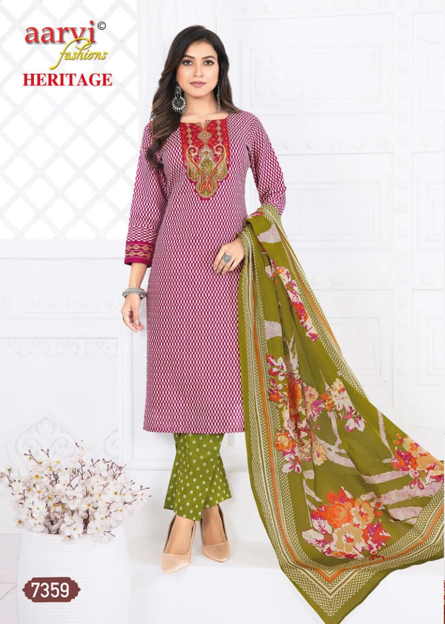 Aarvi Fashions  Heritage Vol 2 Printed Salwar Kameez Catalog collection 11