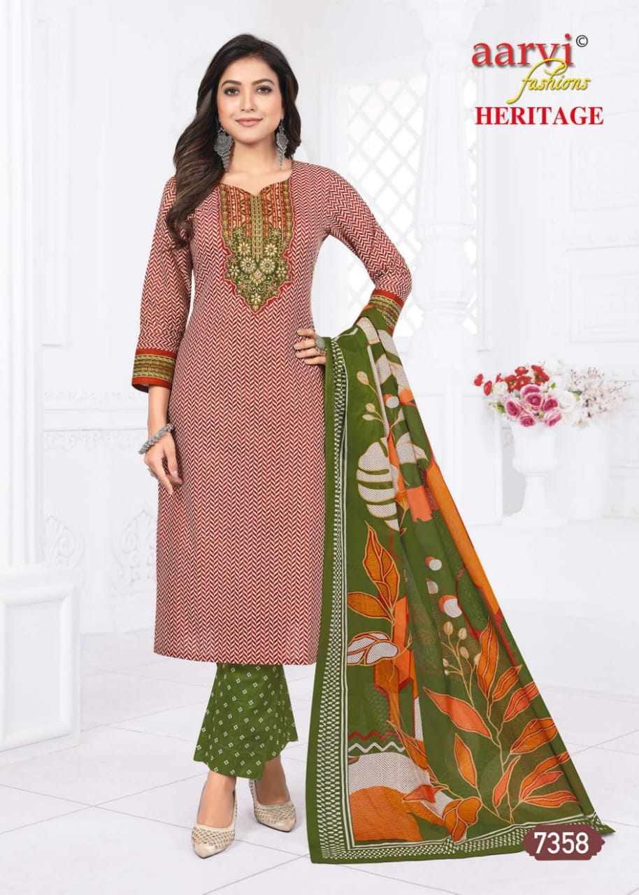 Aarvi Fashions  Heritage Vol 2 Printed Salwar Kameez Catalog collection 18