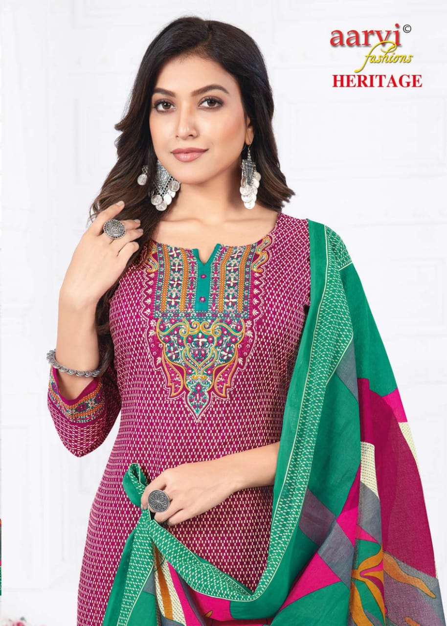 Aarvi Fashions  Heritage Vol 2 Printed Salwar Kameez Catalog collection 3