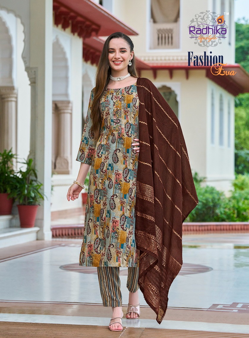 Radhika Lifestyle Eva Printed Salwar Kameez Catalog collection 1