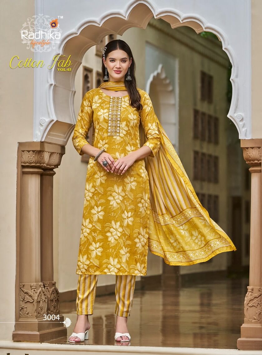 Radhika Lifestyle Cotton Fab Vol 3 Cotton Salwar Kameez Catalog collection 6