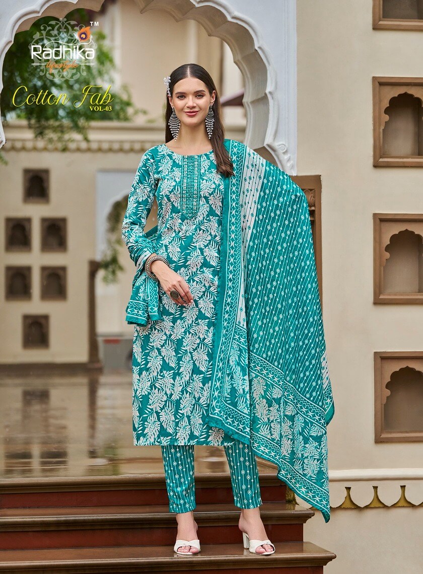 Radhika Lifestyle Cotton Fab Vol 3 Cotton Salwar Kameez Catalog collection 12