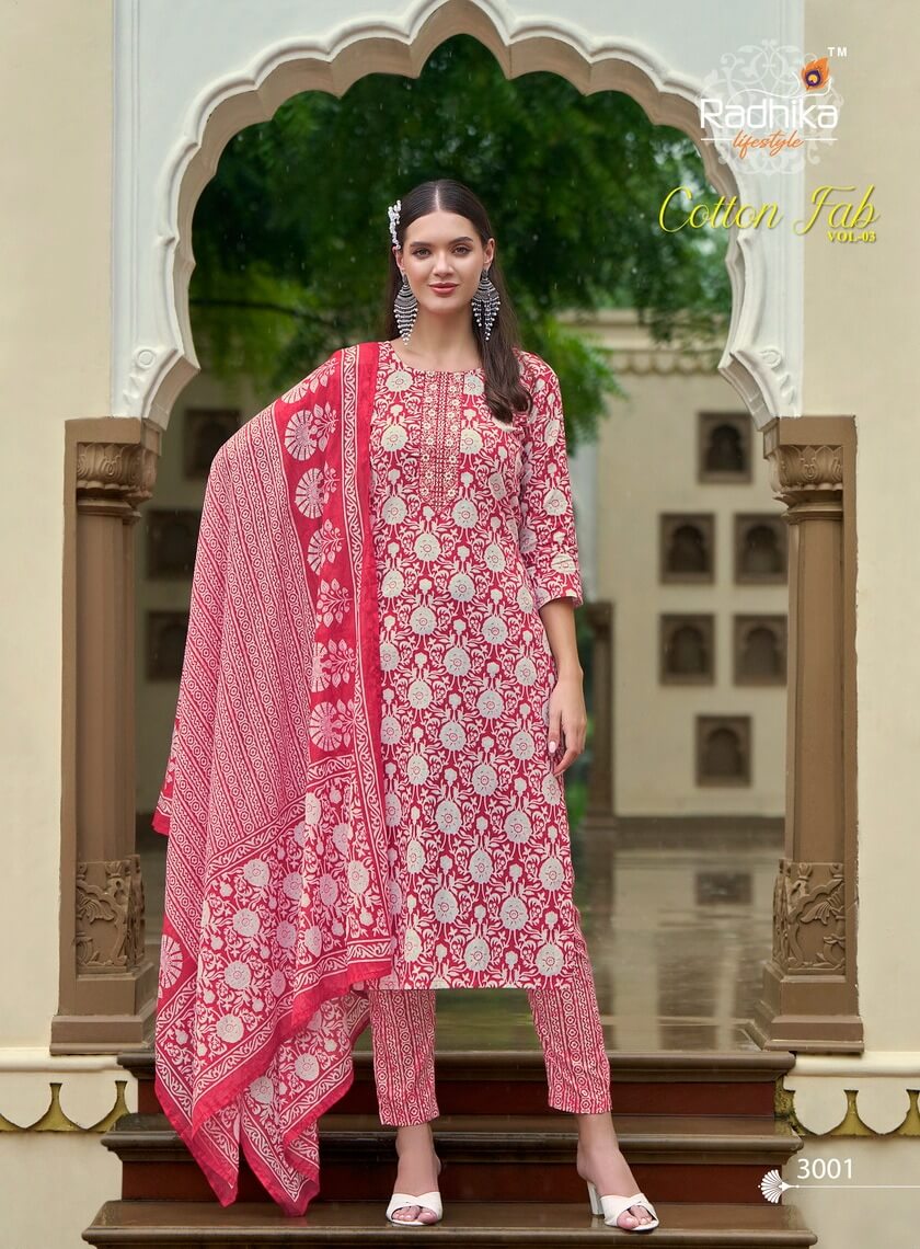 Radhika Lifestyle Cotton Fab Vol 3 Cotton Salwar Kameez Catalog collection 11