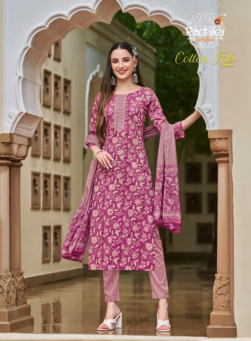 Radhika Lifestyle Cotton Fab Vol 3 Cotton Salwar Kameez Catalog collection 3