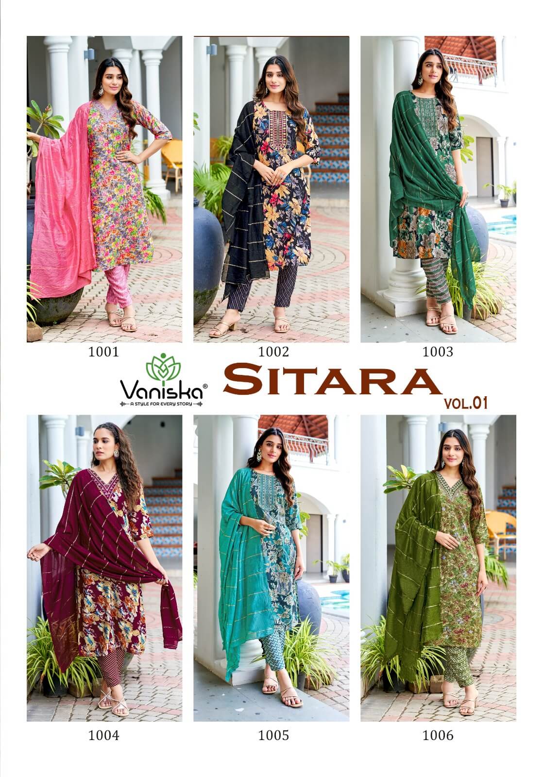 Vaniska Sitara Vol 1 Printed Salwar Kameez Catalog collection 15