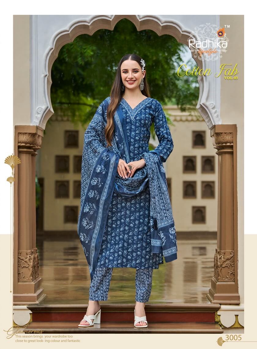 Radhika Lifestyle Cotton Fab Vol 3 Cotton Salwar Kameez Catalog collection 7