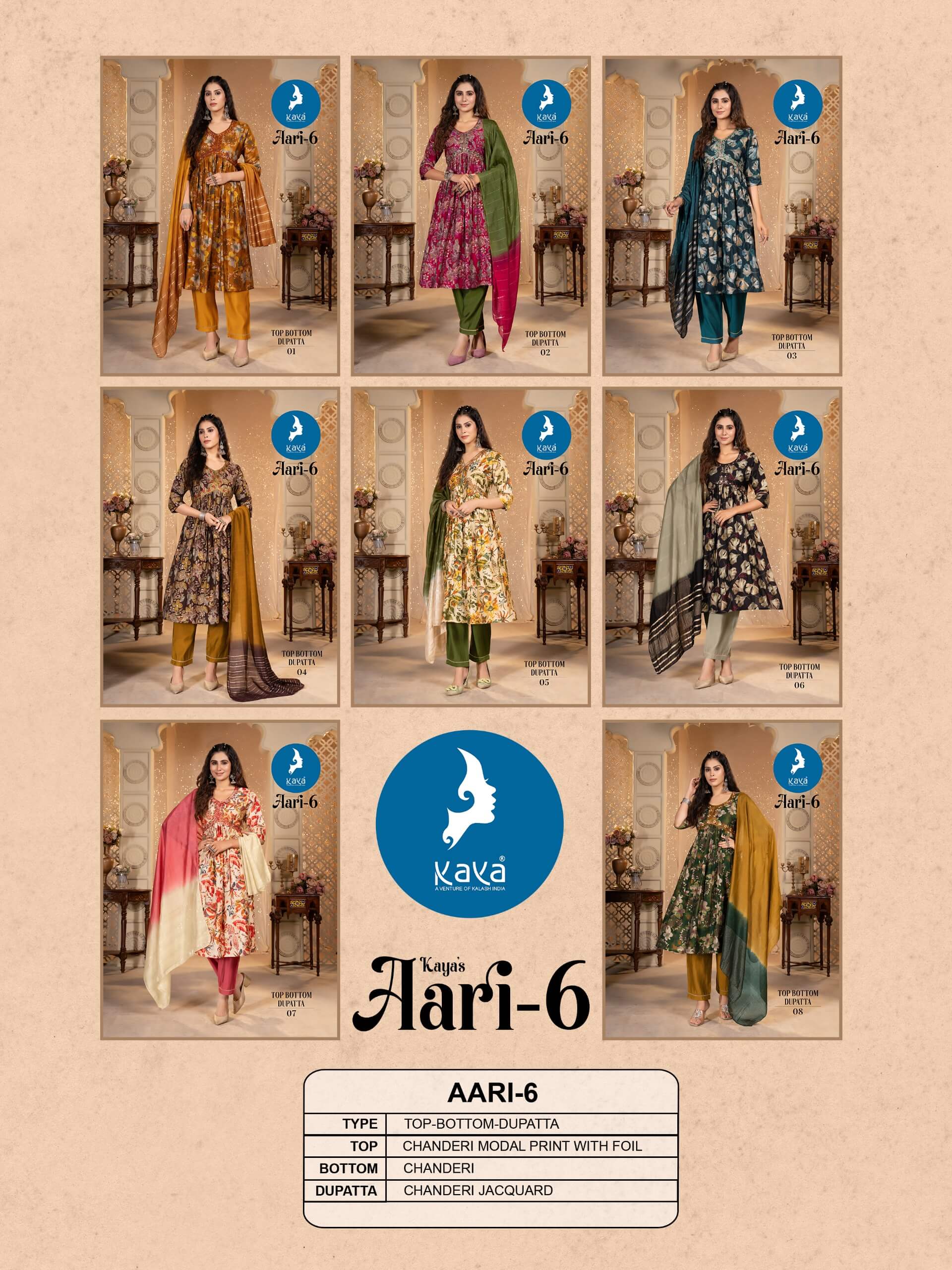 Kaya Aari 6 Printed Salwar Kameez Catalog collection 7