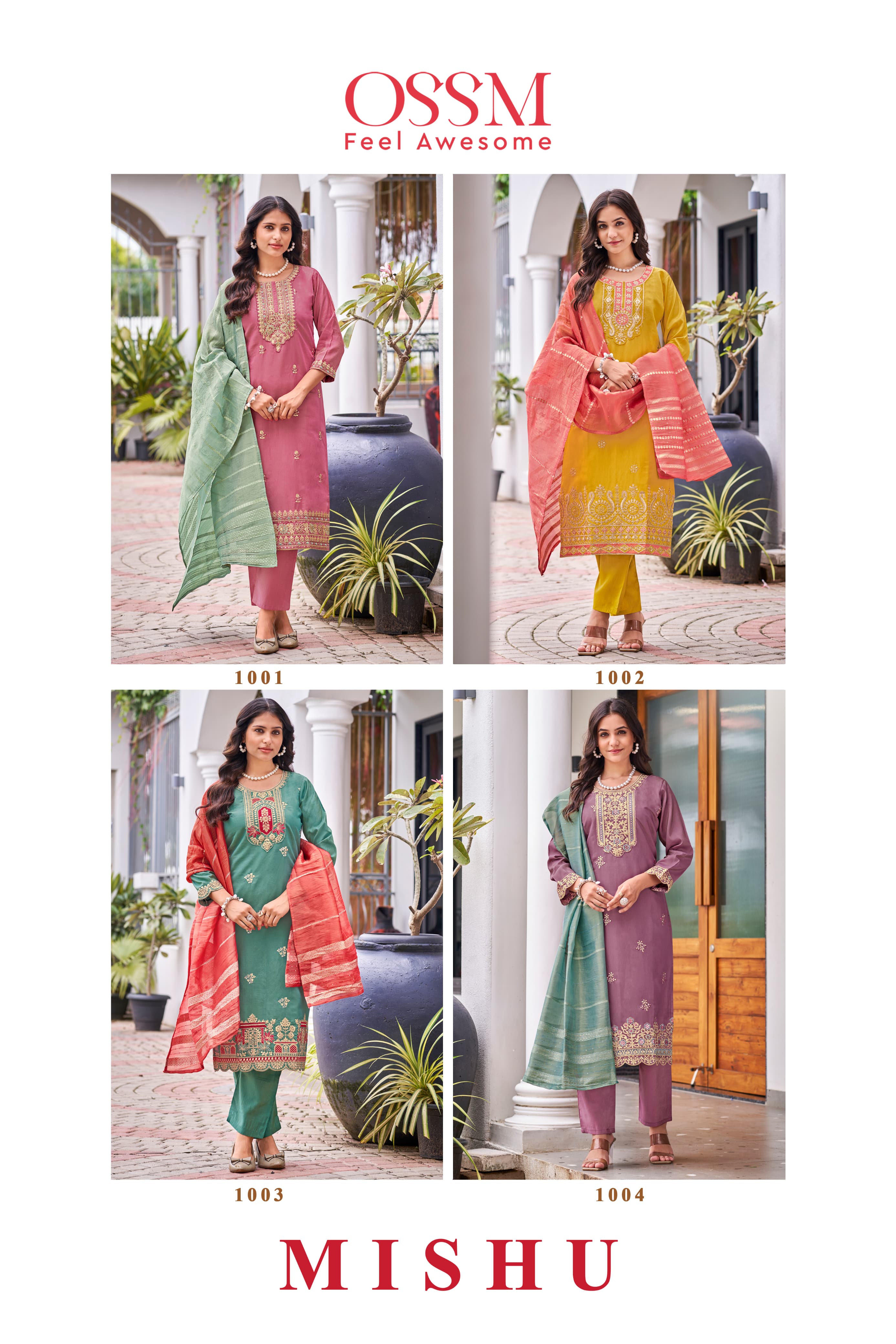 Ossm Mishu Embroidery Salwar Kameez Catalog collection 1