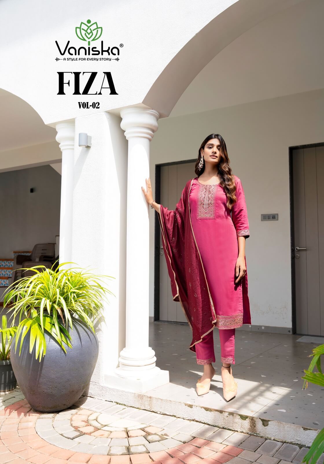 Vaniska Fiza Vo 2 Straight Cut Kurti Bottom Dupatta Catalog collection 2