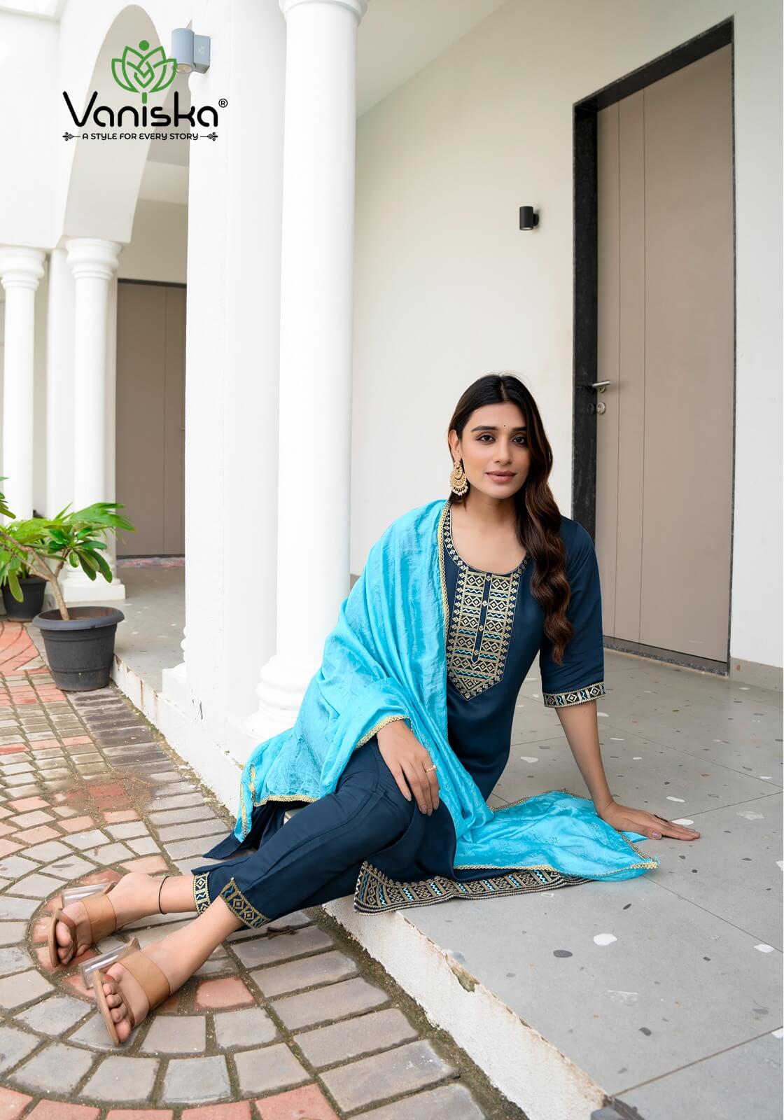 Vaniska Fiza Vo 2 Straight Cut Kurti Bottom Dupatta Catalog collection 12