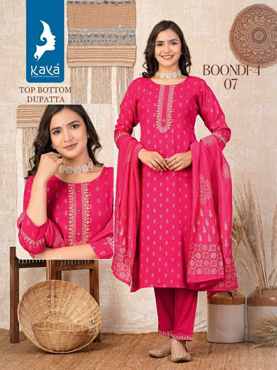 Kaya Kurti Boondi Vol 4 Printed Salwar Kameez Catalog collection 7