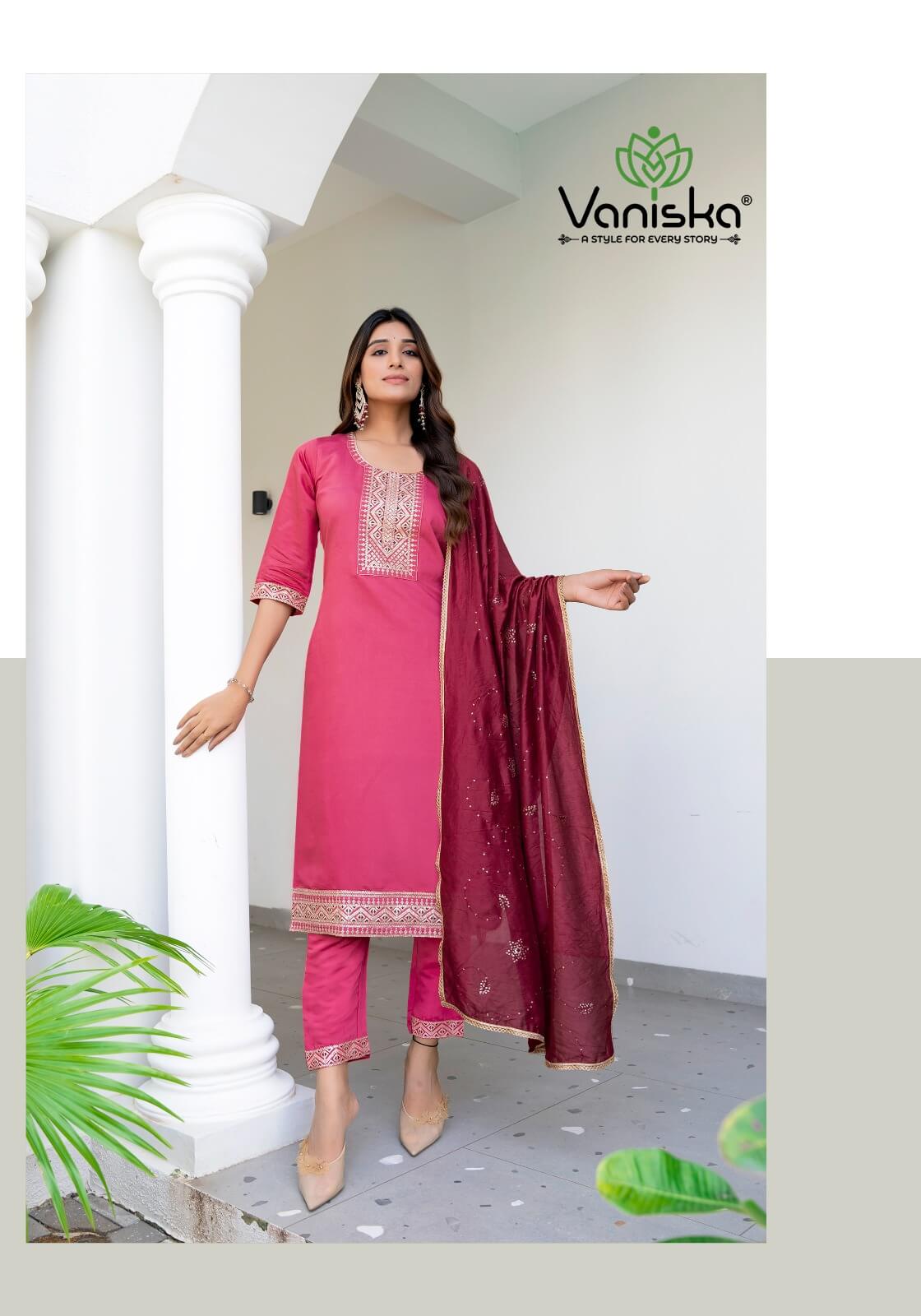 Vaniska Fiza Vo 2 Straight Cut Kurti Bottom Dupatta Catalog collection 1