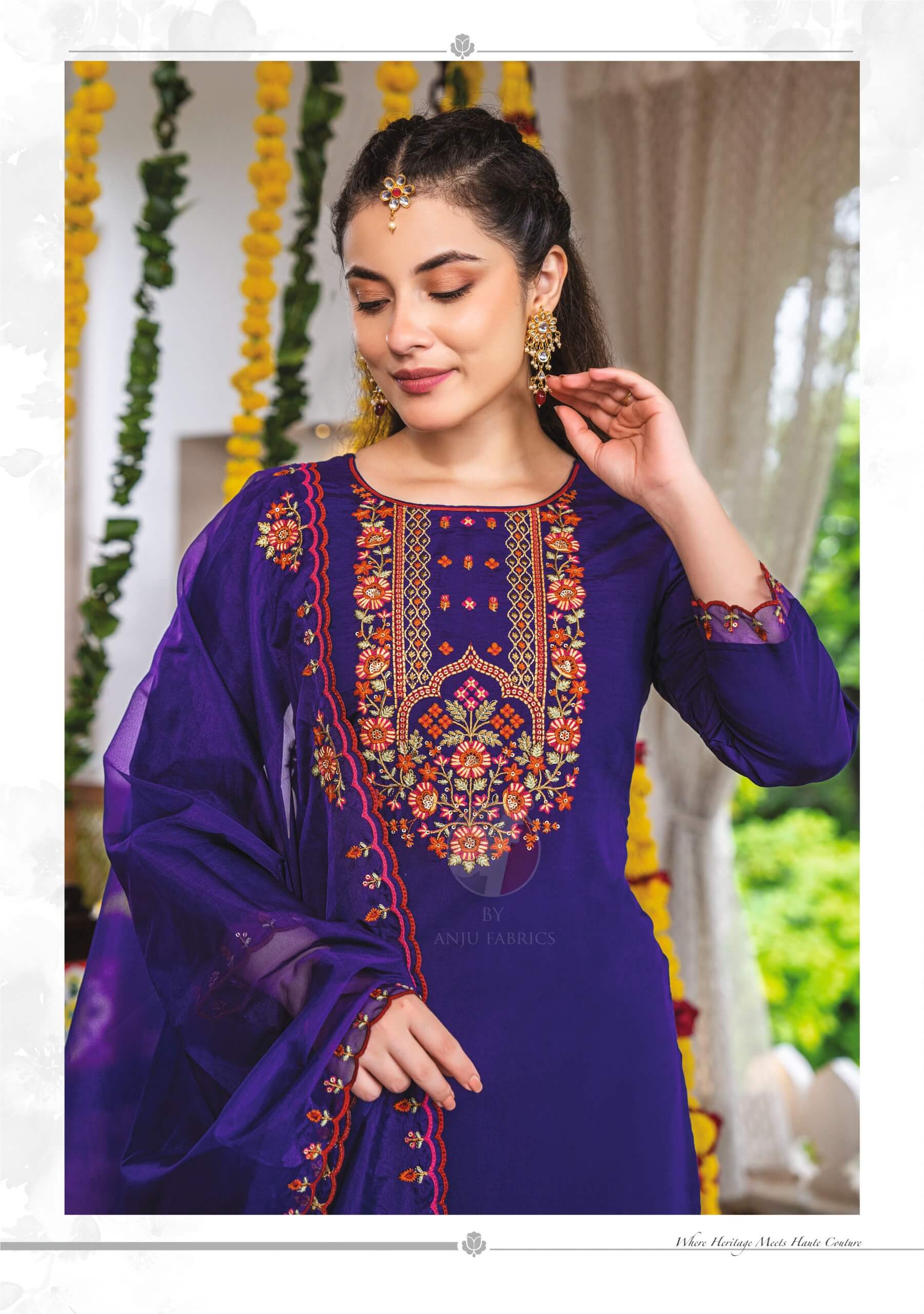 Anju Fabrics Sundari Vol 2 Embroidery Salwar Kameez Catalog collection 3