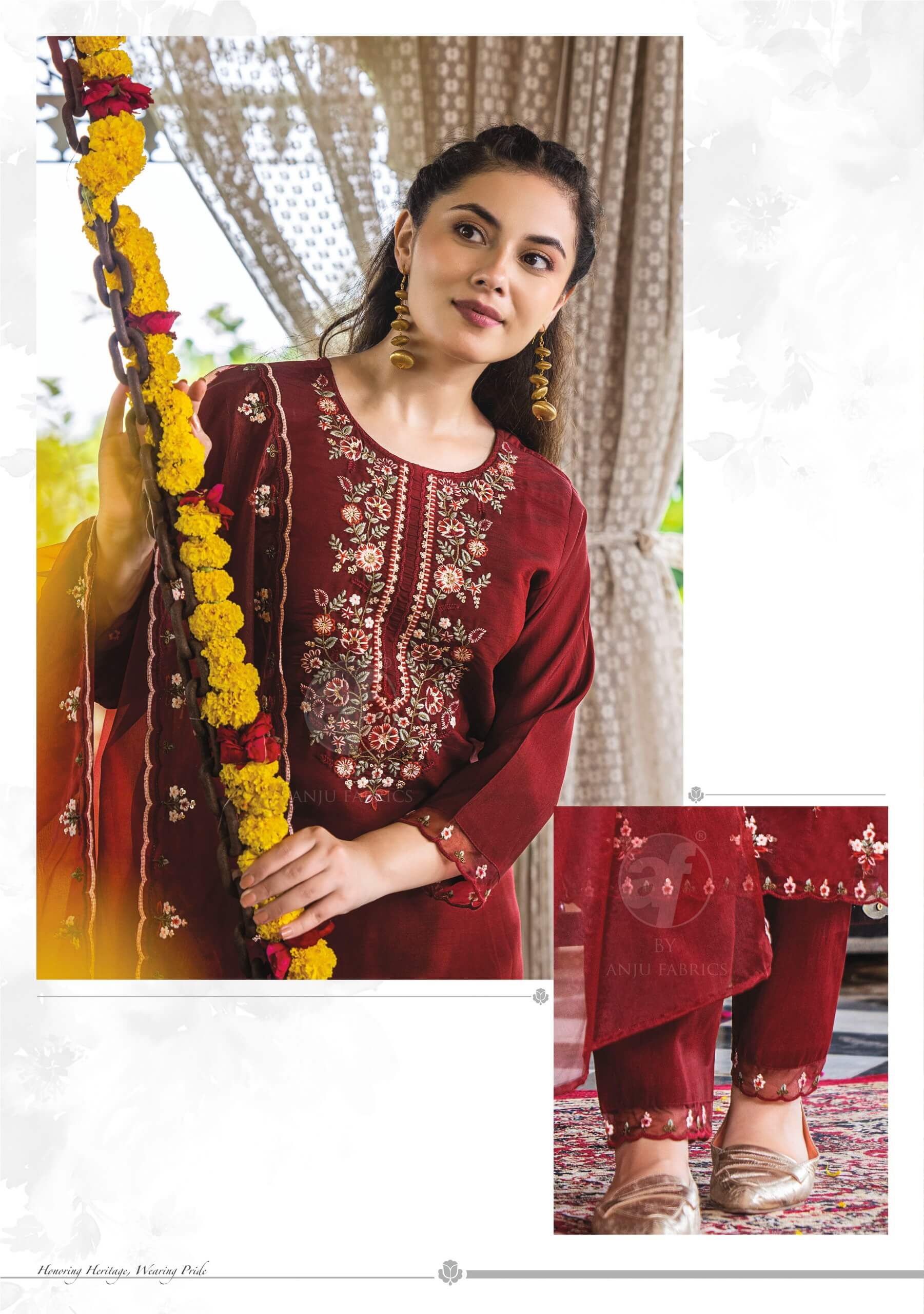 Anju Fabrics Sundari Vol 2 Embroidery Salwar Kameez Catalog collection 11