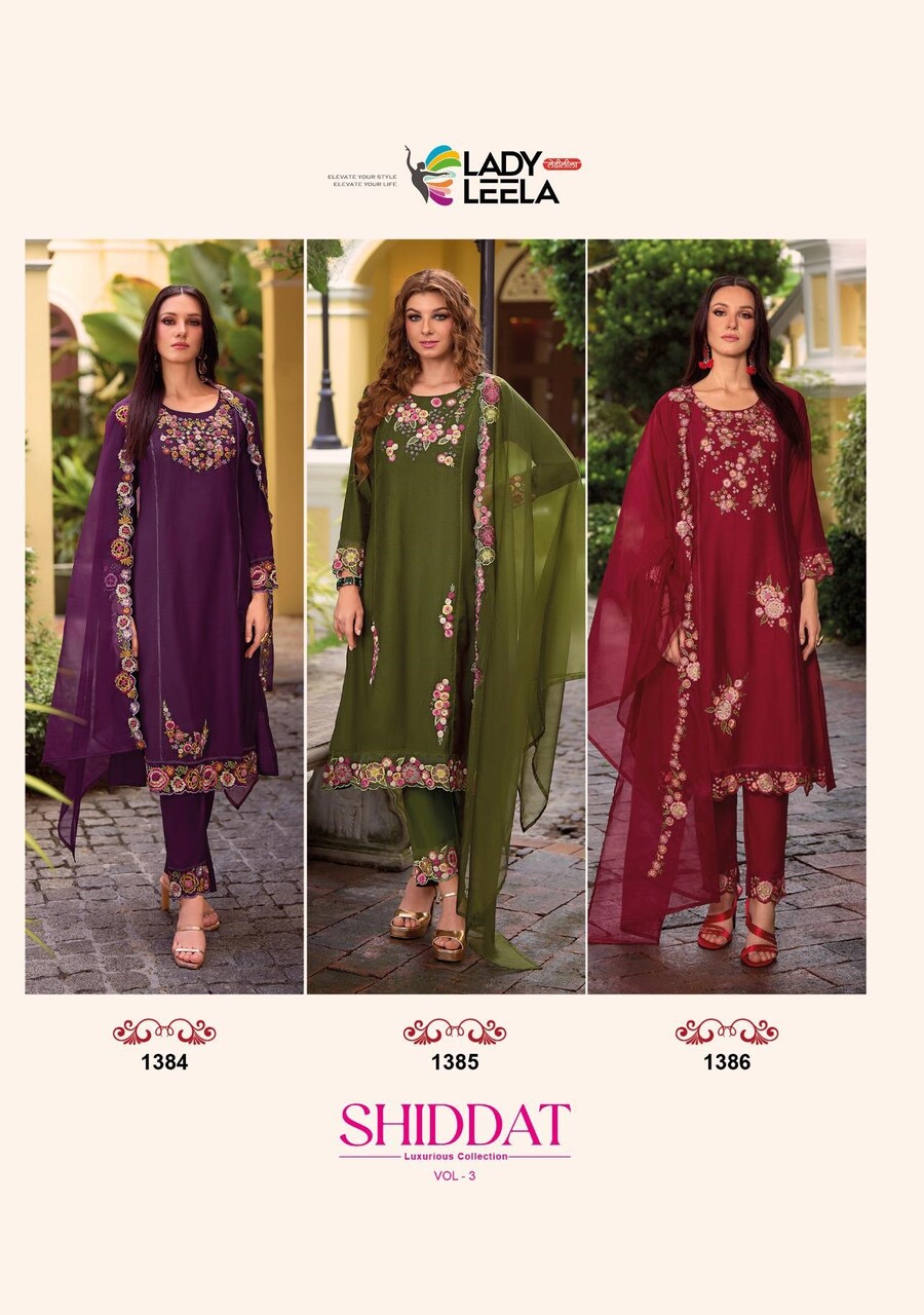 Lady Leela Shiddat Vol 3 Embroidery Salwar Kameez Catalog collection 2