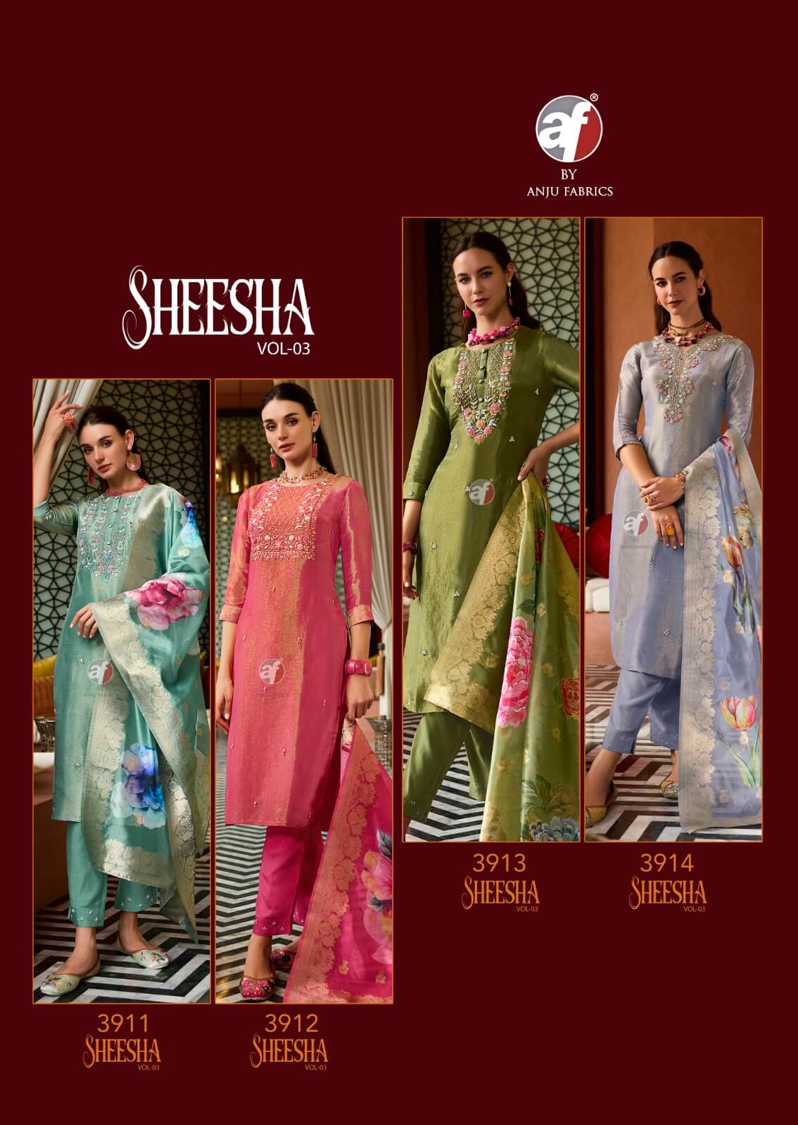 Anju Fabrics Sheesha Vol 3 Readymade Dress Catalog collection 3