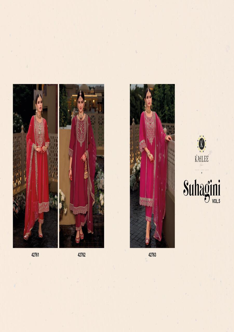 Kailee Fashion Suhagini Vol 5 Embroidery Salwar Kameez Catalog collection 9