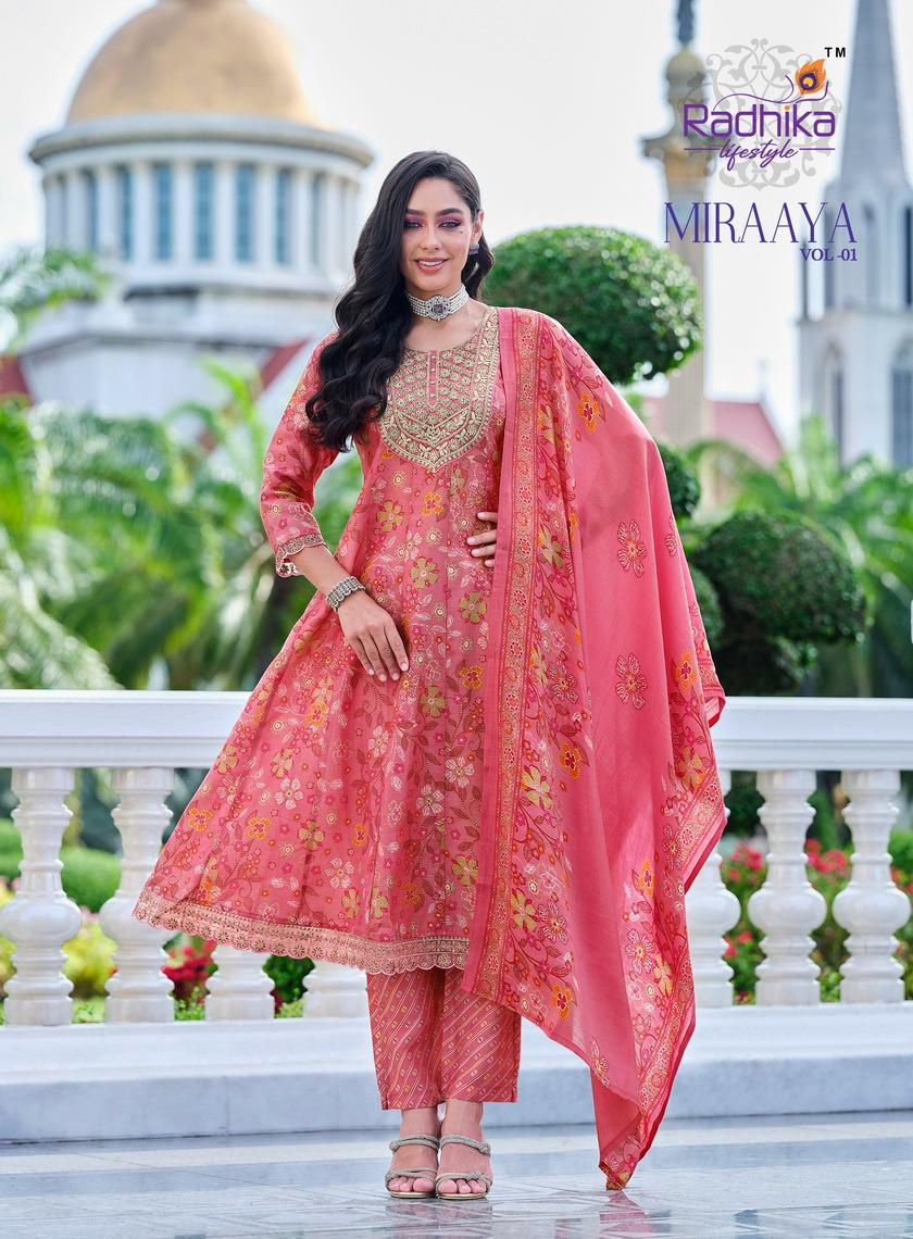 Radhika Lifestyle Miraaya Vol 1 Printed Salwar Kameez Catalog collection 7