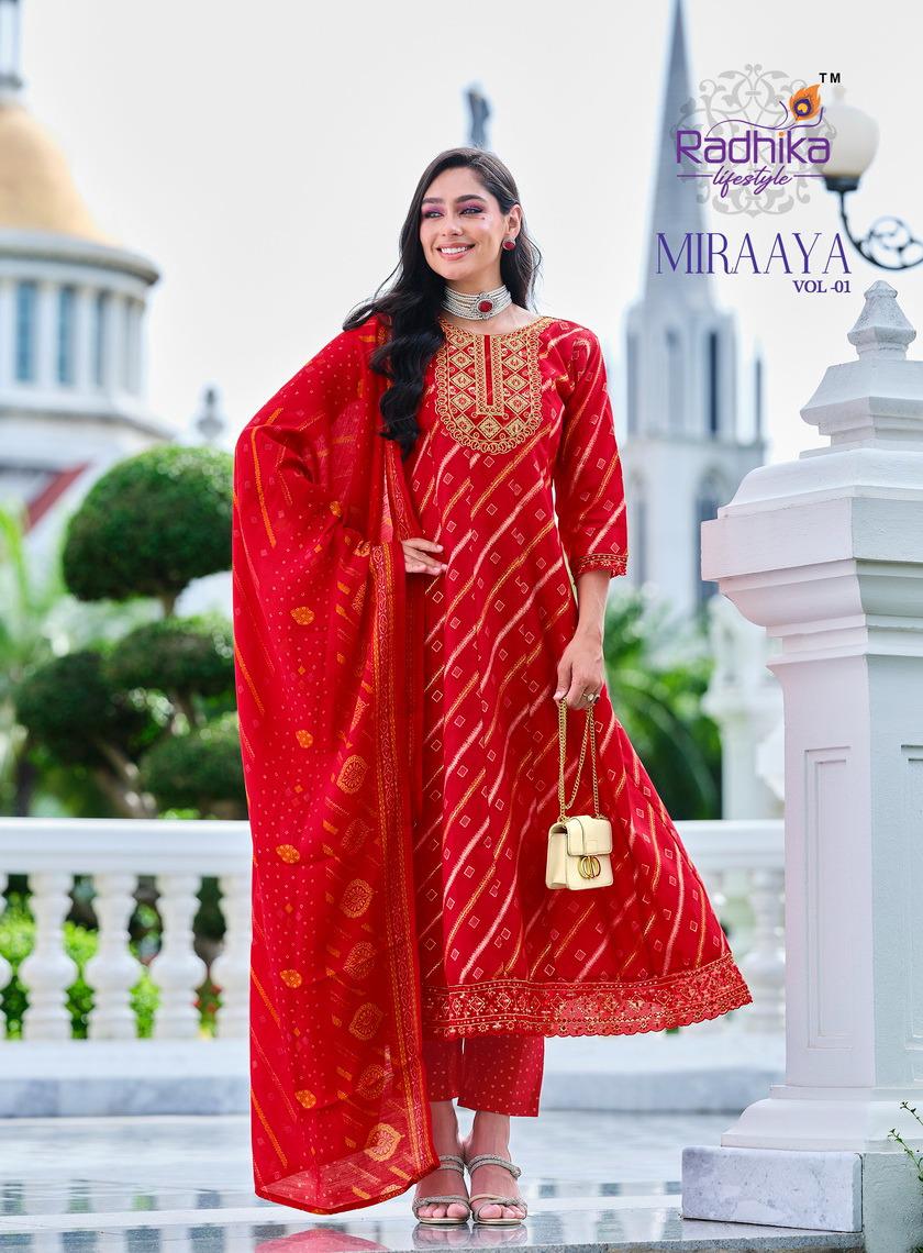 Radhika Lifestyle Miraaya Vol 1 Printed Salwar Kameez Catalog collection 9