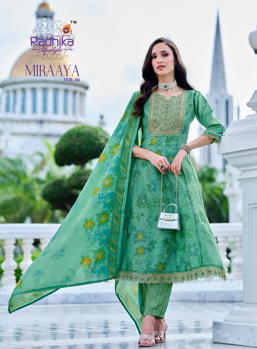 Radhika Lifestyle Miraaya Vol 1 Printed Salwar Kameez Catalog collection 8