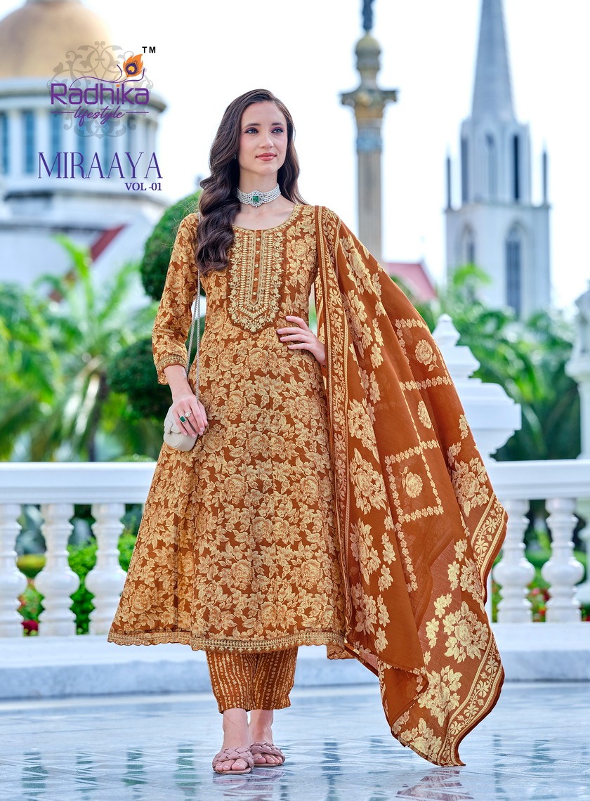 Radhika Lifestyle Miraaya Vol 1 Printed Salwar Kameez Catalog collection 3