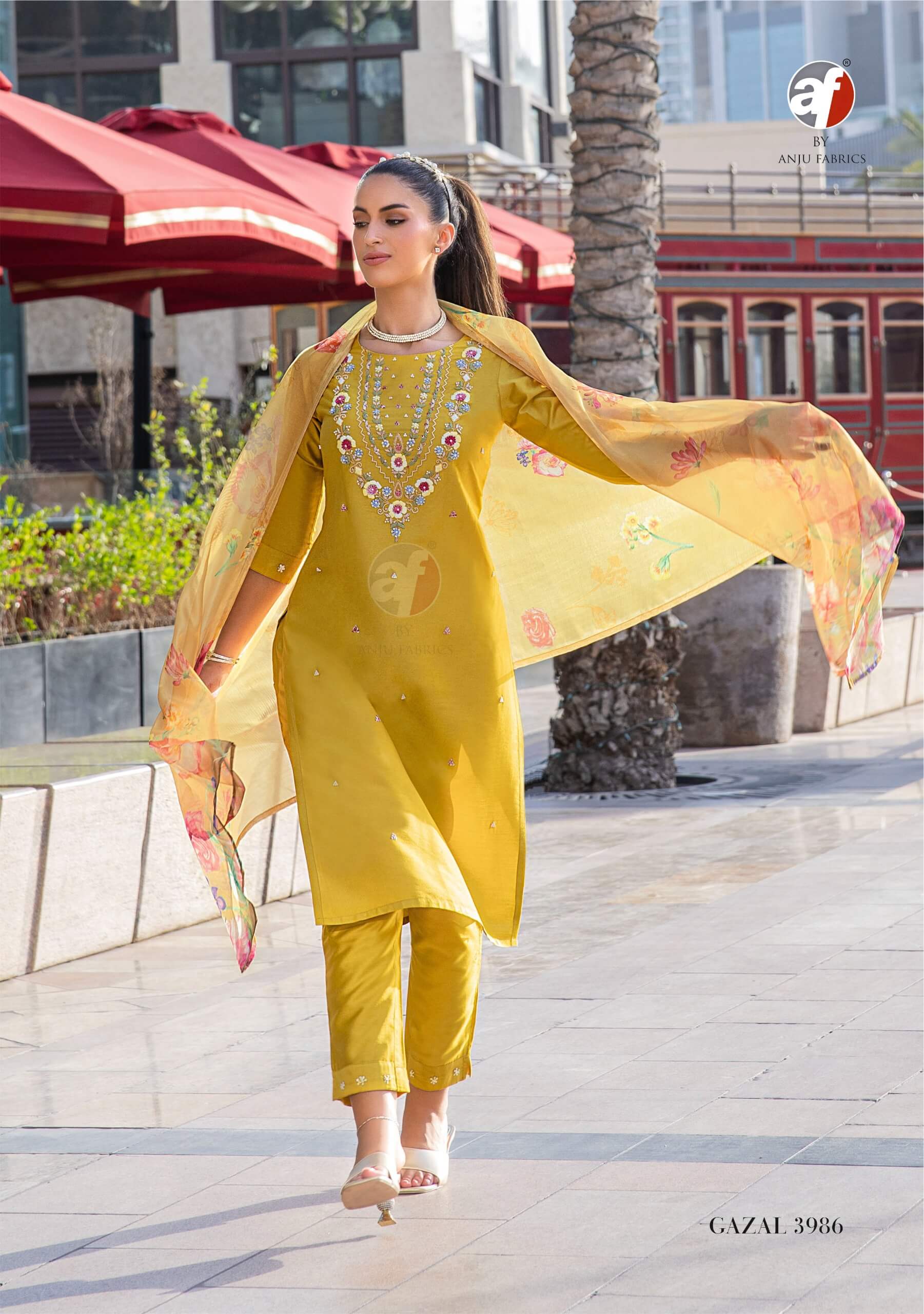 Anju Fabrics Gazal Vol 5 Embroidery Salwar Kameez Catalog collection 2