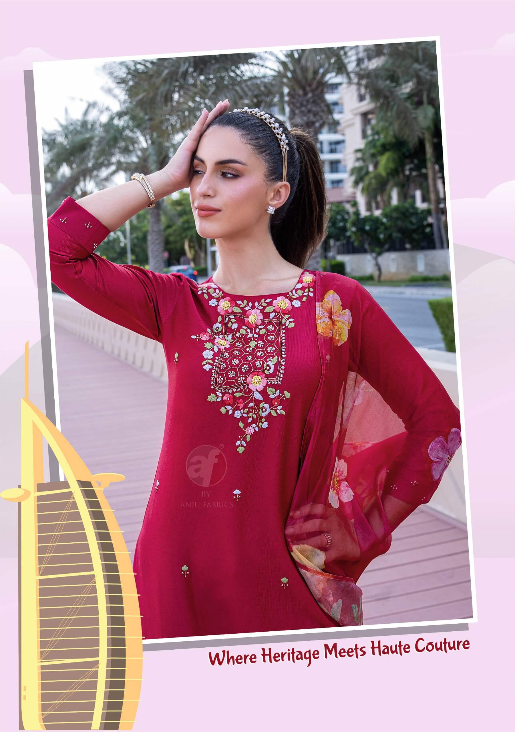 Anju Fabrics Gazal Vol 5 Embroidery Salwar Kameez Catalog collection 7