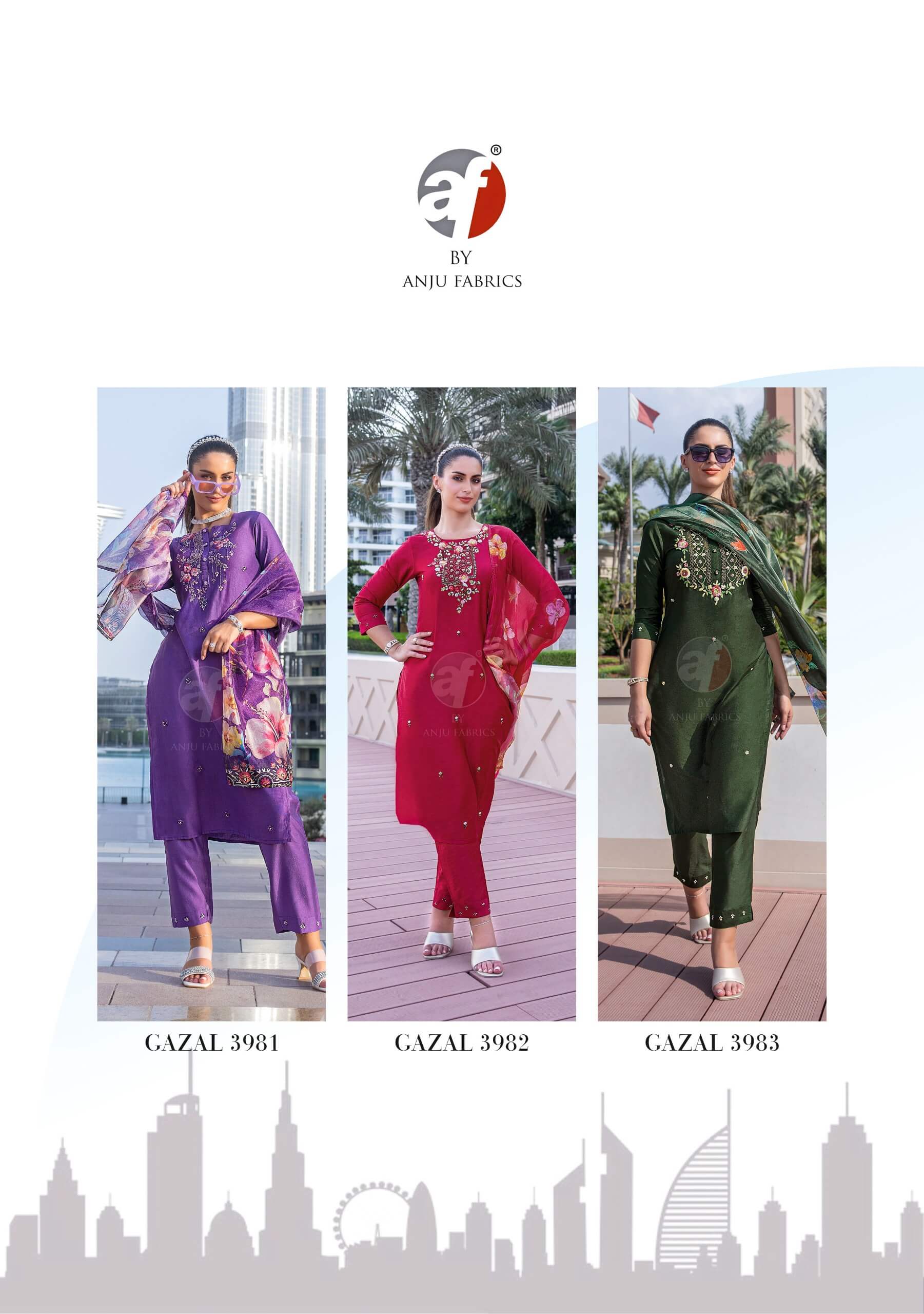 Anju Fabrics Gazal Vol 5 Embroidery Salwar Kameez Catalog collection 3