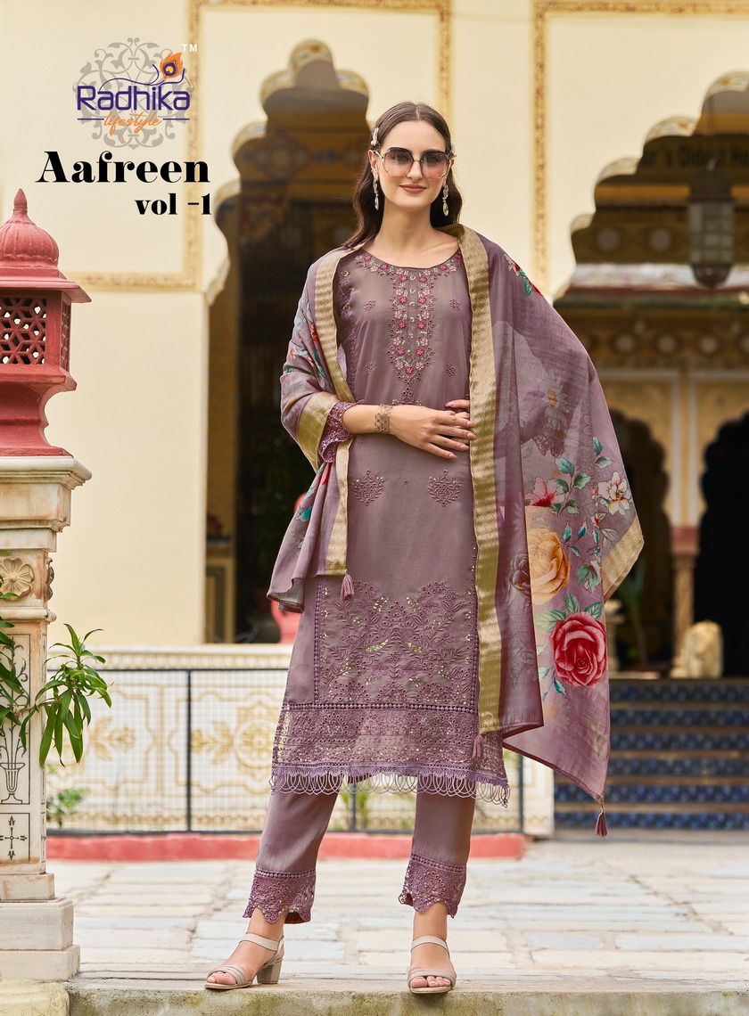 Radhika Lifestyle Aafreen Vol 1 Embroidery Catalog collection 4