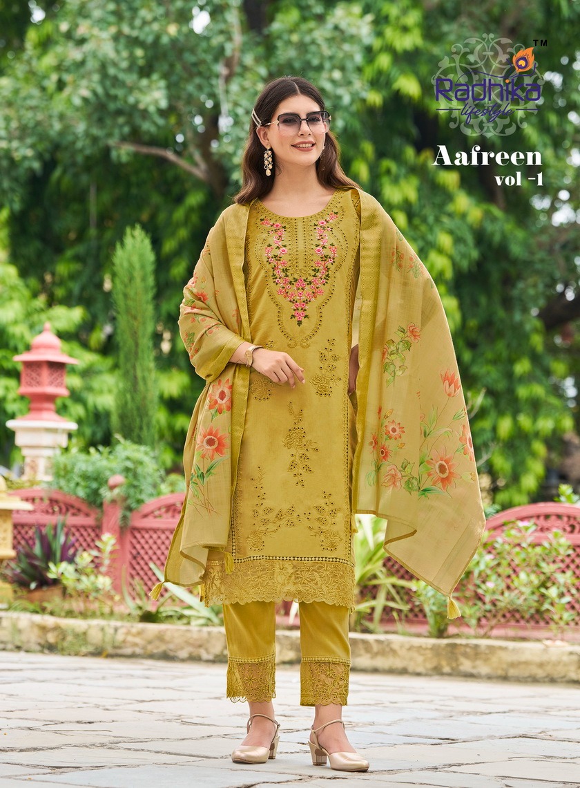 Radhika Lifestyle Aafreen Vol 1 Embroidery Catalog collection 5