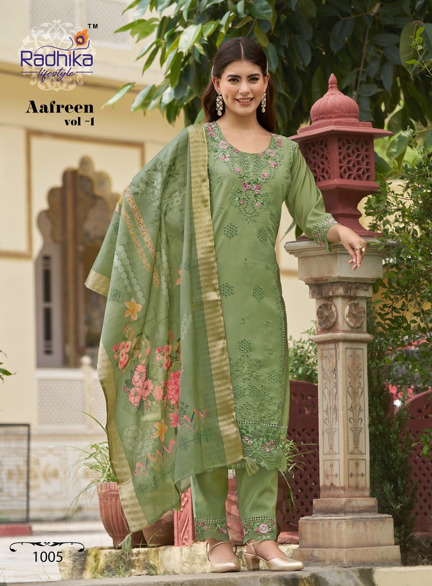 Radhika Lifestyle Aafreen Vol 1 Embroidery Catalog collection 1