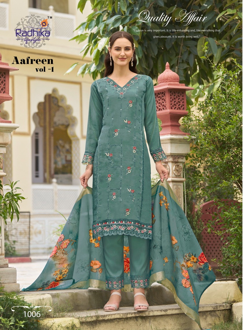 Radhika Lifestyle Aafreen Vol 1 Embroidery Catalog collection 13