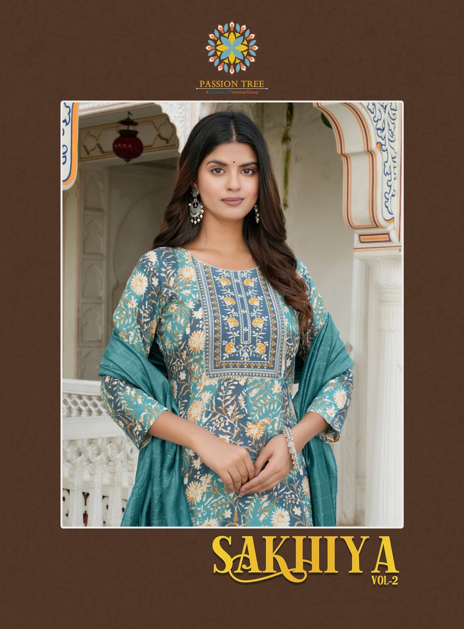 Passion Tree Sakhiya Vol 2 Printed Salwar Kameez Catalog collection 8