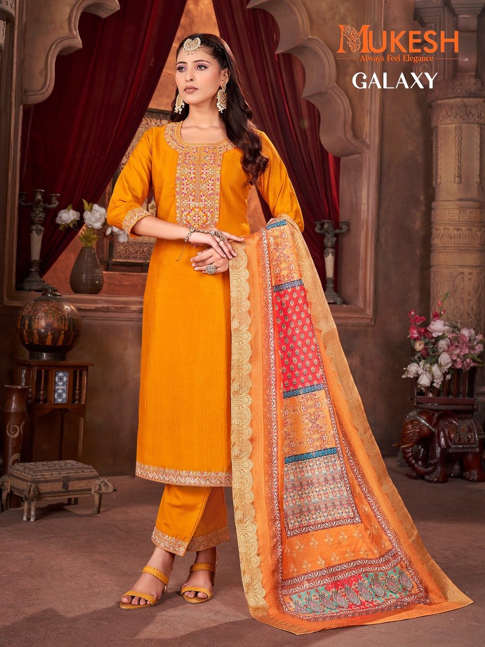 Mukesh Galaxy Embroidery Salwar Kameez Catalog collection 6