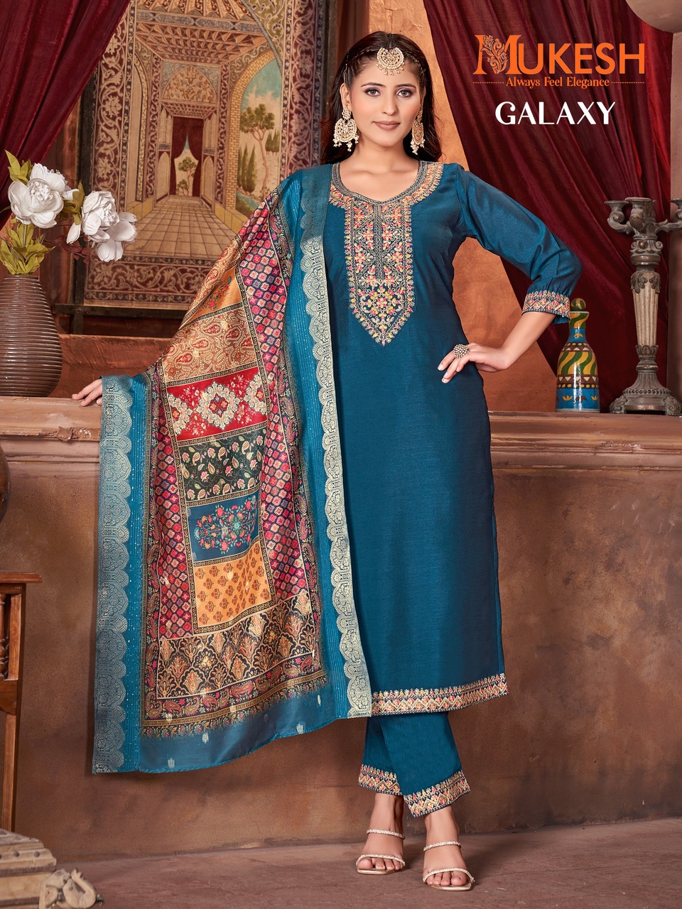 Mukesh Galaxy Embroidery Salwar Kameez Catalog collection 8