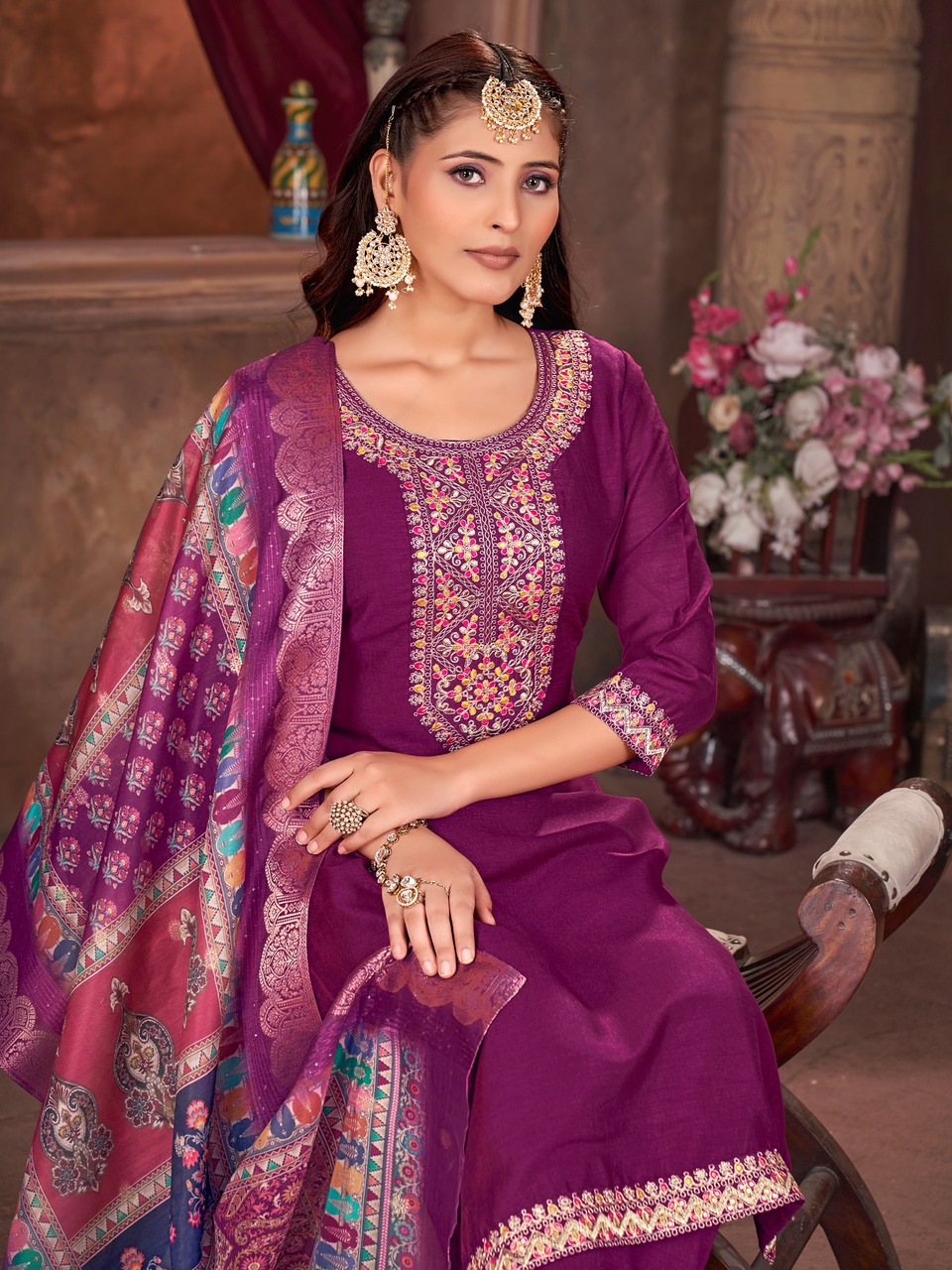 Mukesh Galaxy Embroidery Salwar Kameez Catalog collection 9