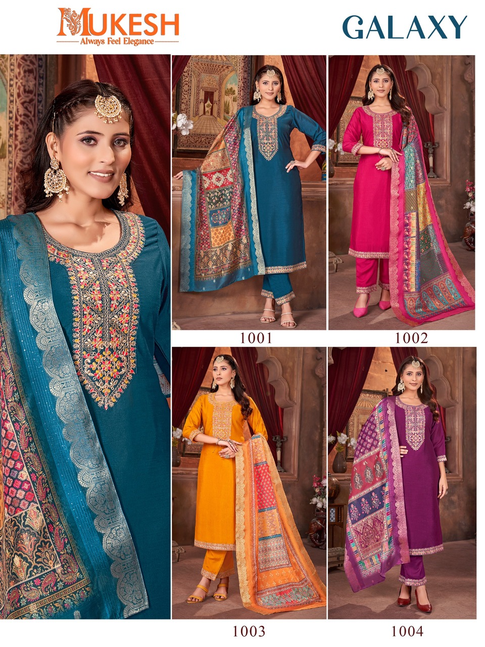 Mukesh Galaxy Embroidery Salwar Kameez Catalog collection 1