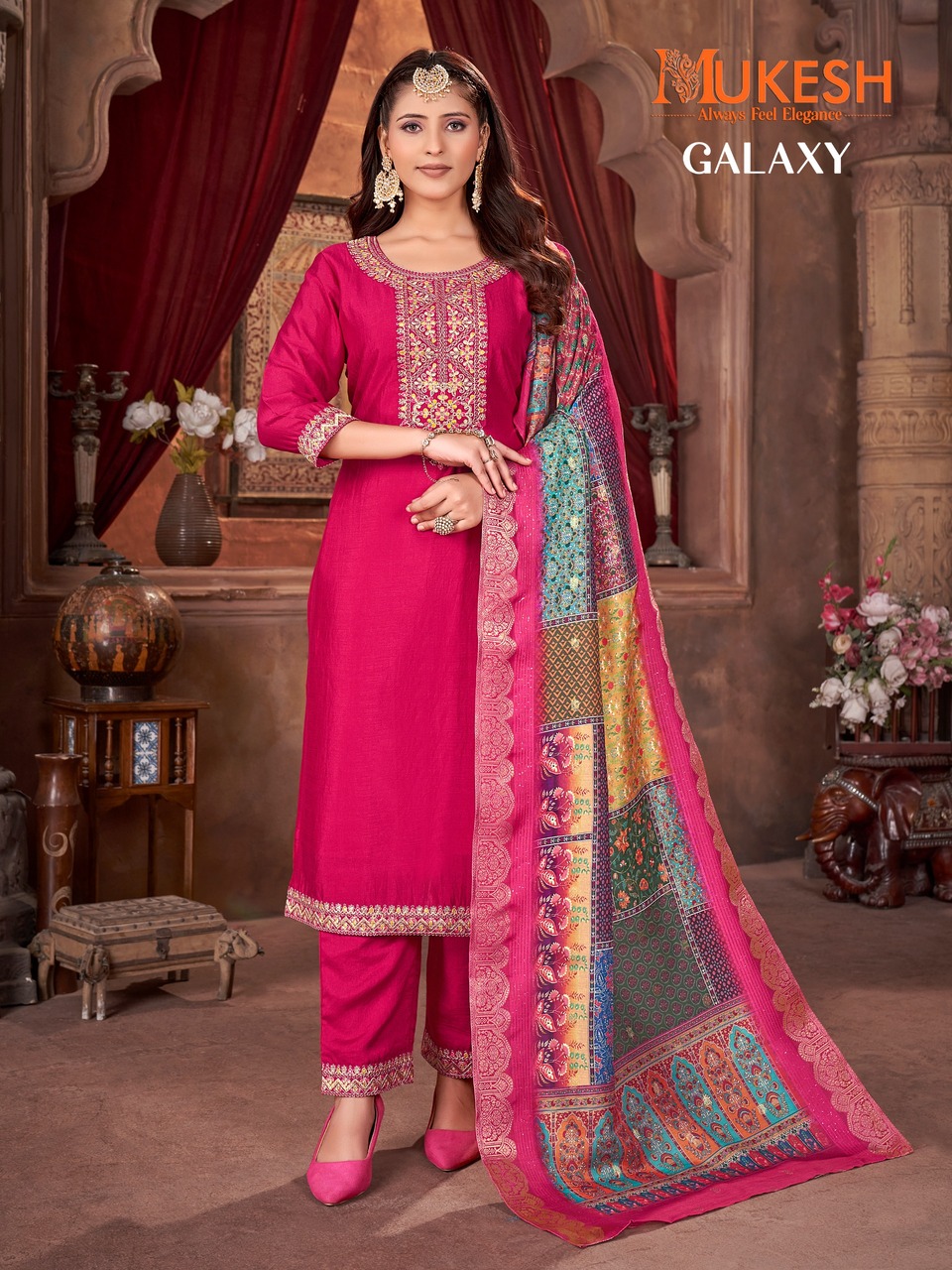 Mukesh Galaxy Embroidery Salwar Kameez Catalog collection 4