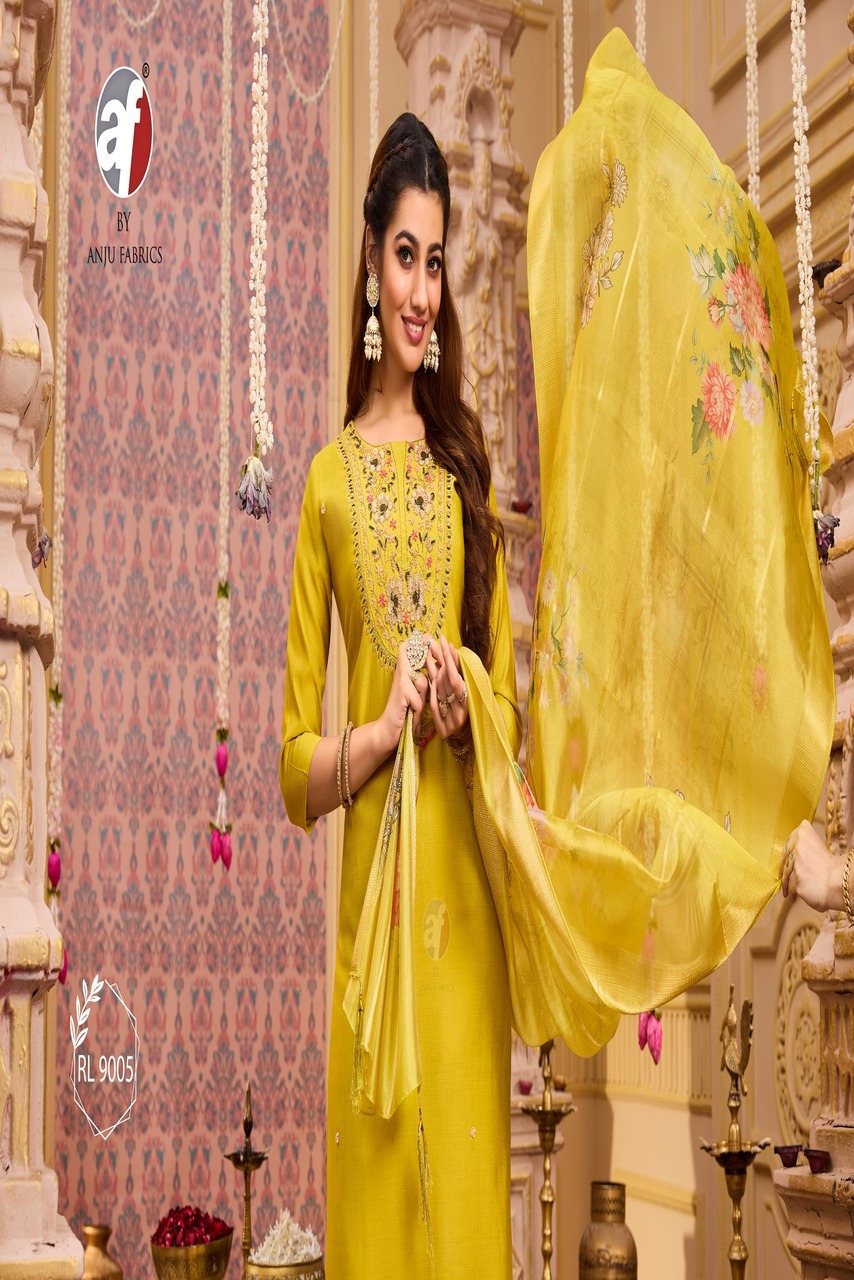 Anju Fabrics Silk New Design Readymade Dress Size Set collection 1