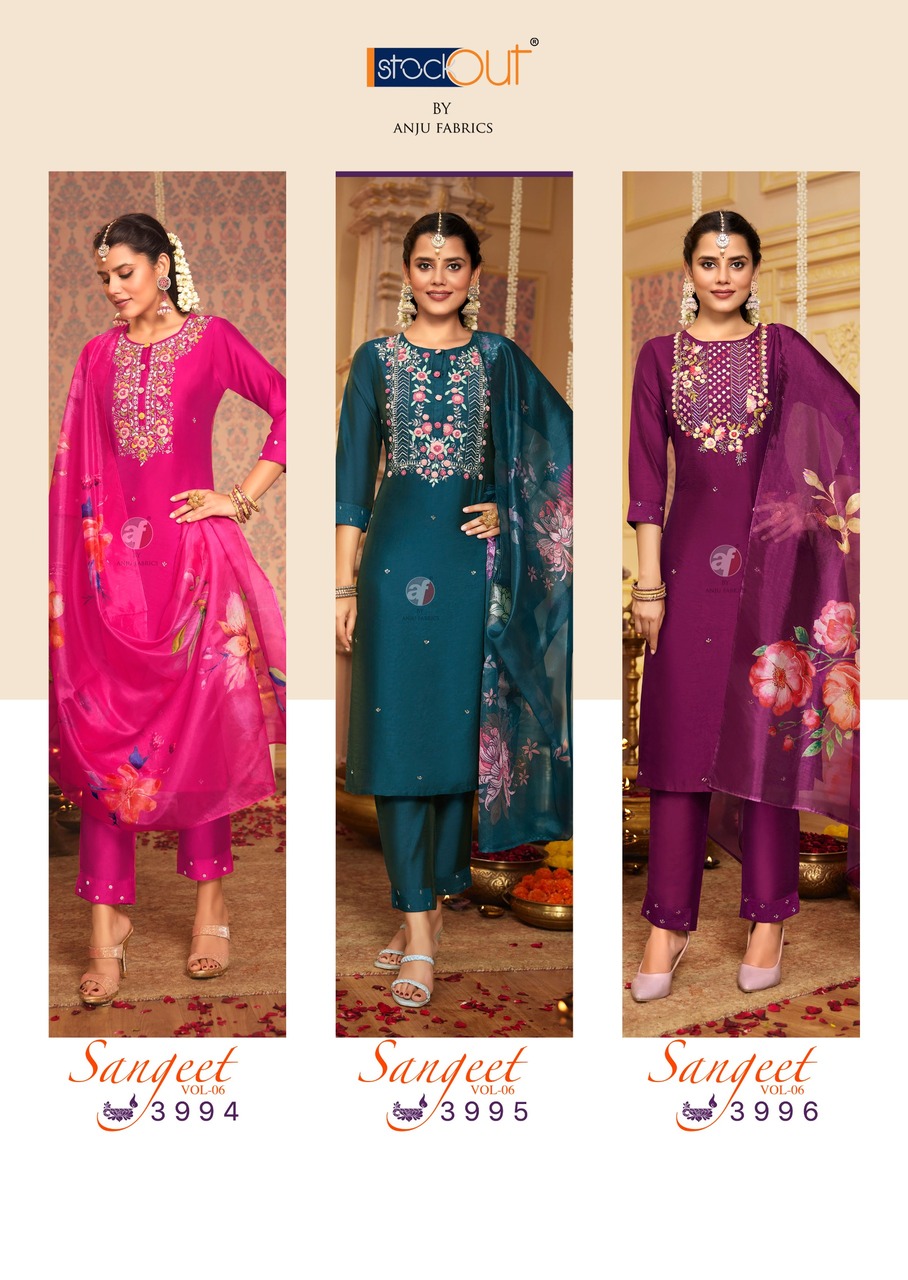 Anju Fabrics Sangeet Vol 6 Readymade Dress Catalog collection 5