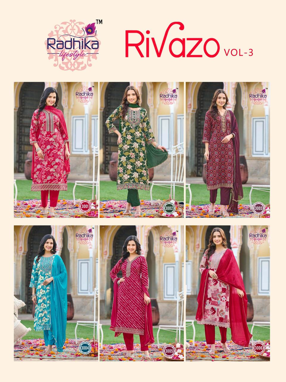 Radhika Lifestyle Rivazo Vol 3 Printed Salwar Kameez Catalog collection 10