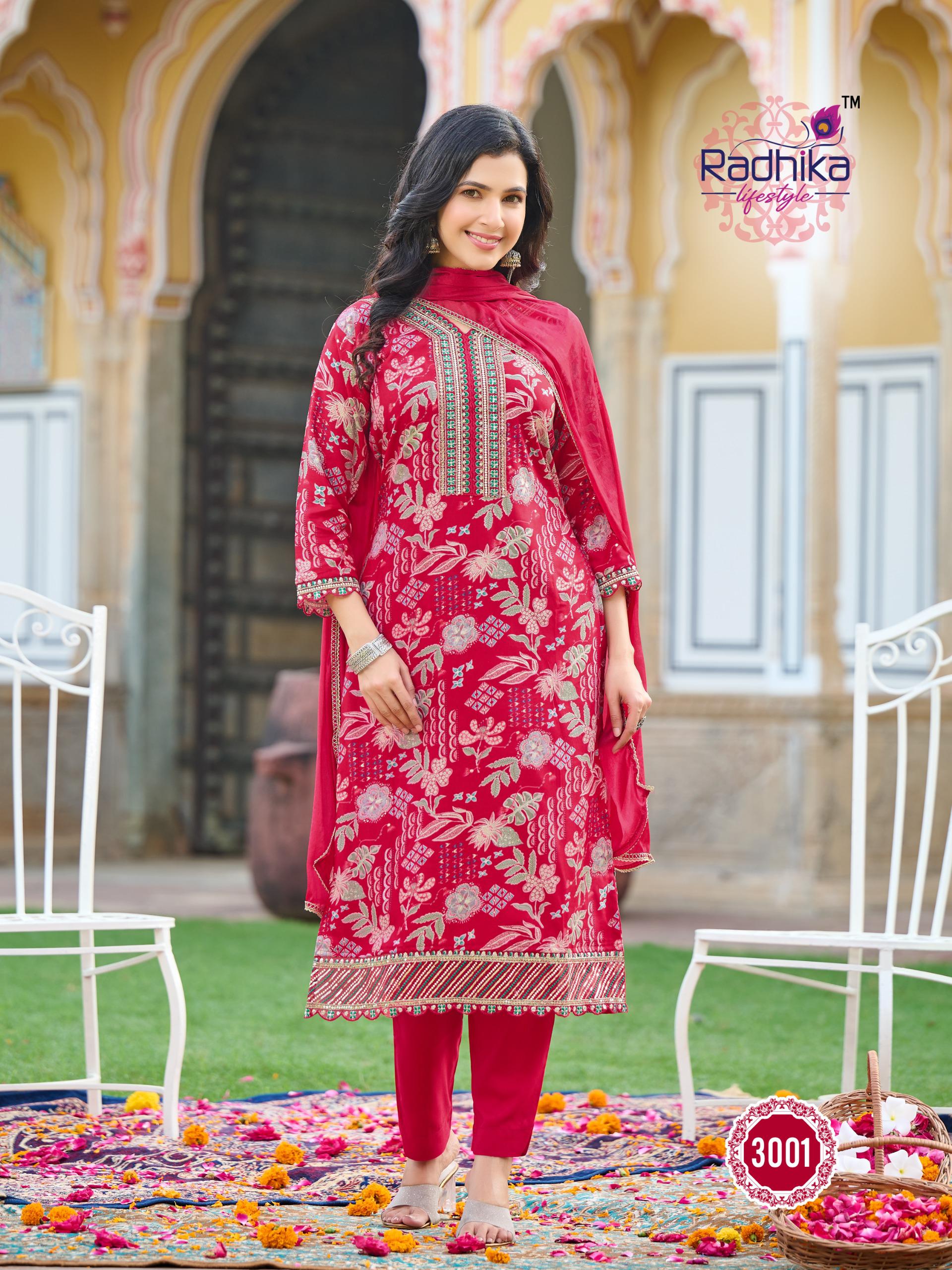 Radhika Lifestyle Rivazo Vol 3 Printed Salwar Kameez Catalog collection 3