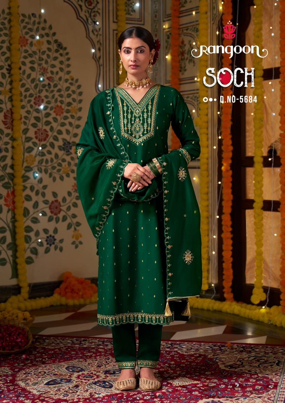 Rangoon Soch Embroidery Salwar Kameez Catalog collection 4