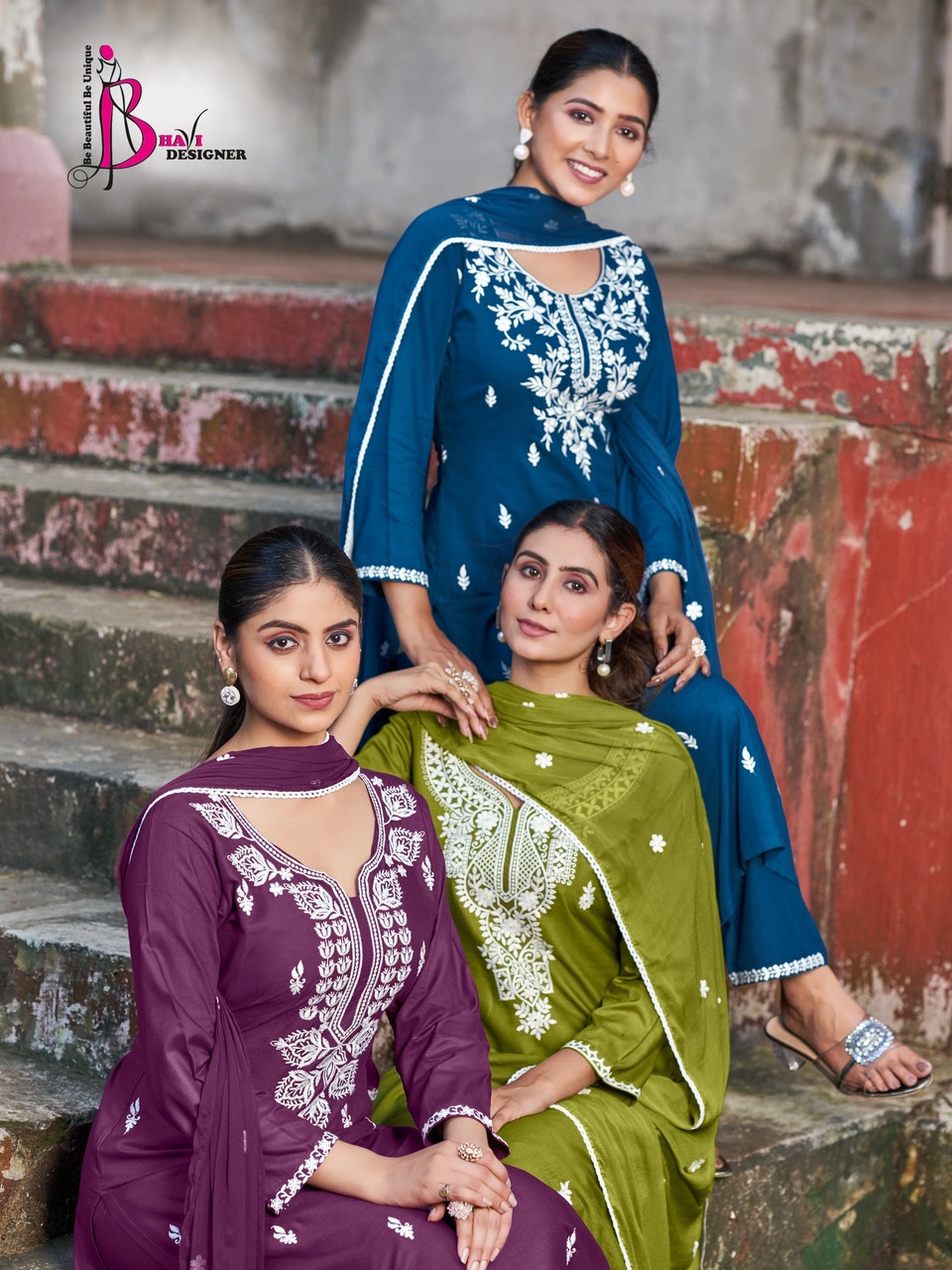 Bhavi Designer Status Vol 3 Embroidery Salwar Kameez Catalog collection 7