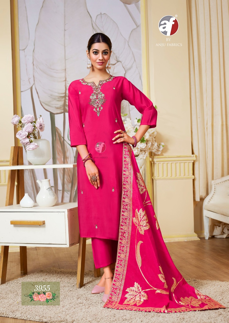 Anju Fabrics New Single Piece Suits collection 1