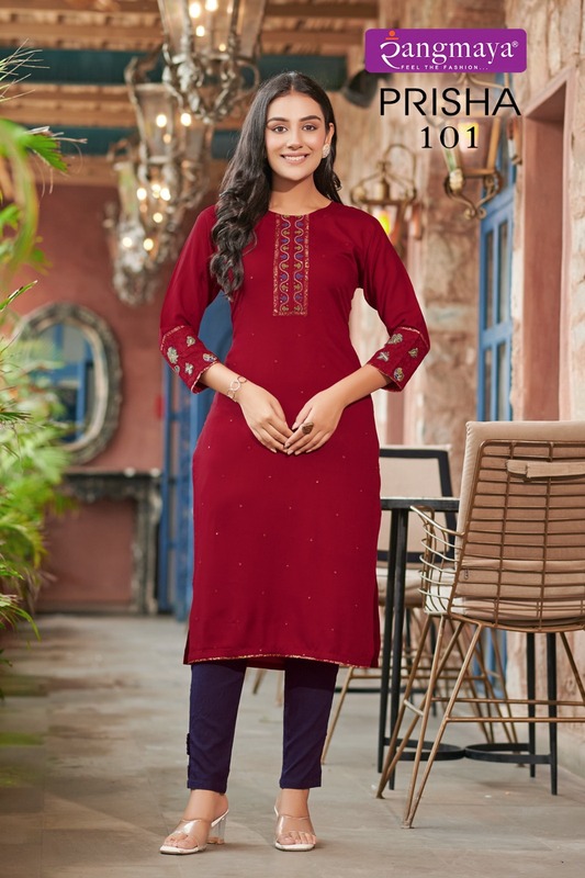 Rangmaya Prisha Rayon Kurti Catalog collection 10