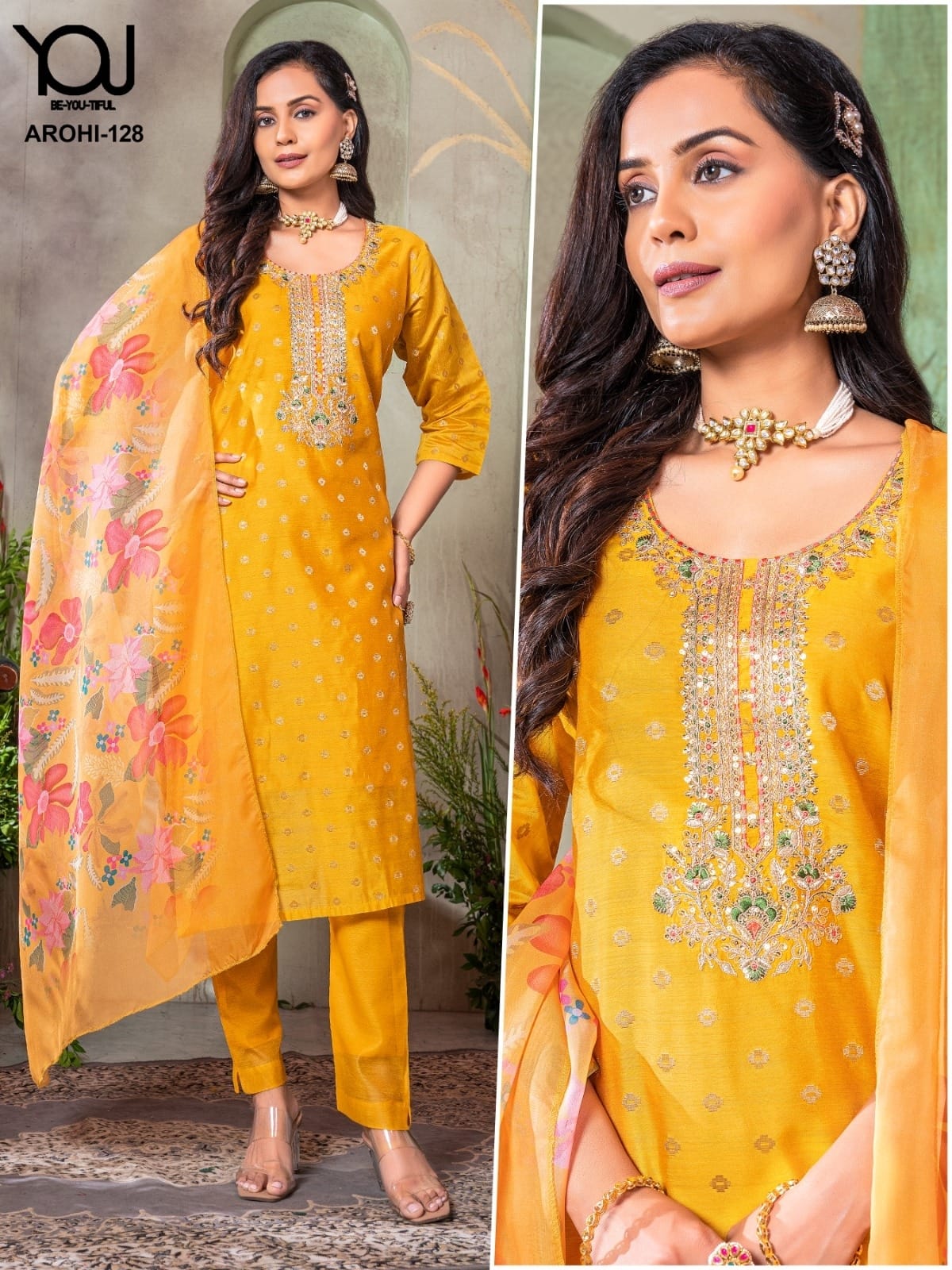 You Arohi Embroidery Salwar Kameez Size Set collection 3