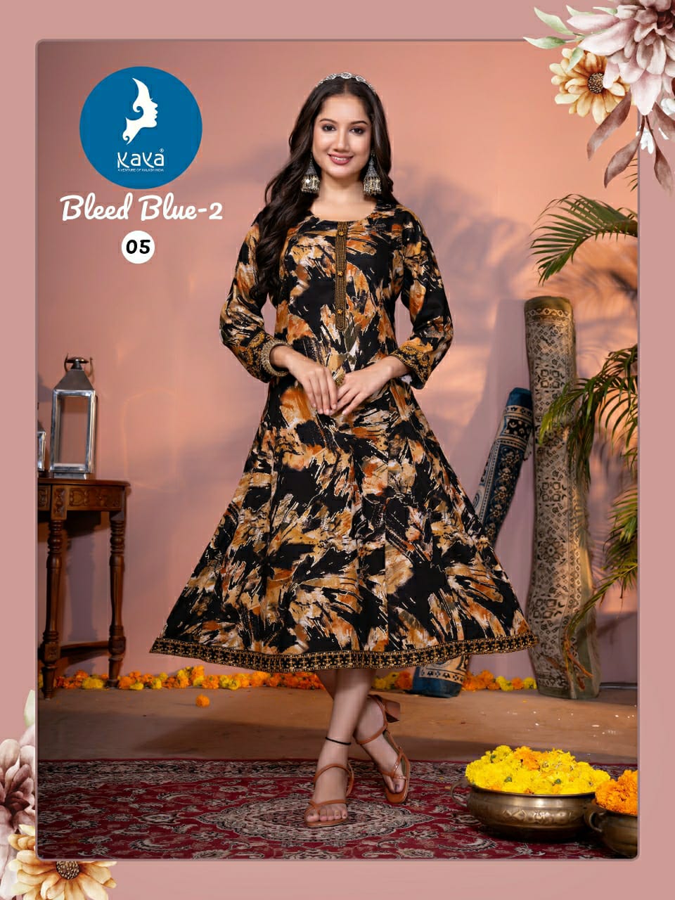 Kaya Kurti Bleed Blue Vol 2 Anarkali Kurti Catalog collection 1