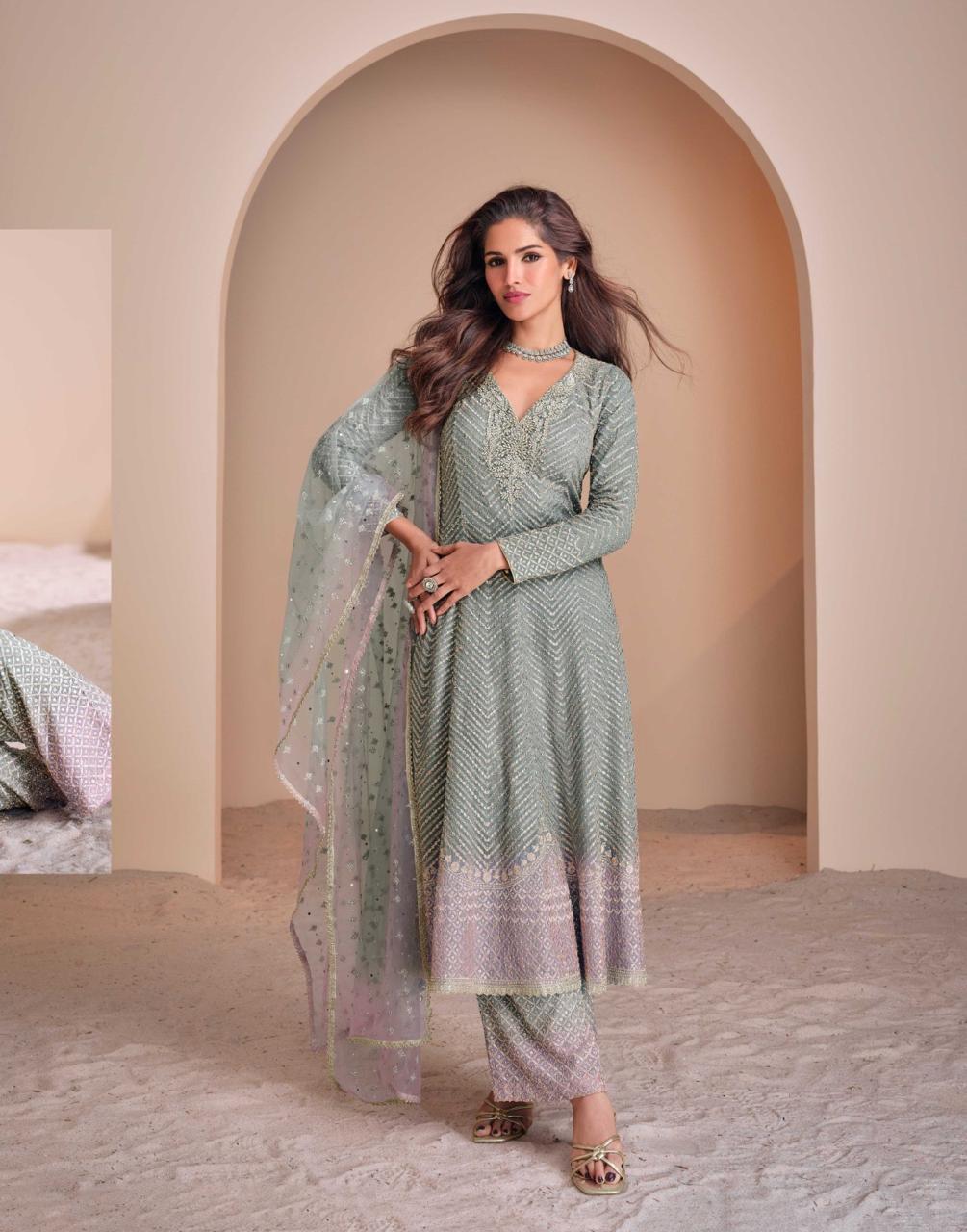 Sayuri Designer Aayna Embroidery Salwar Kameez Catalog collection 9