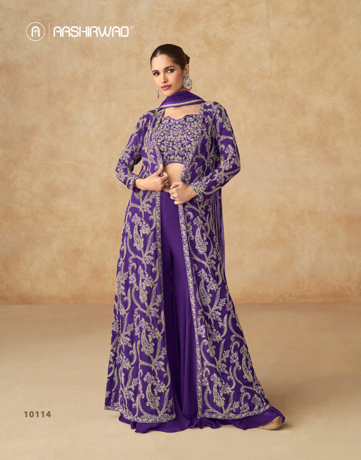 Aashirvad Creation Purple Designer Salwar Suits Catalog collection 4